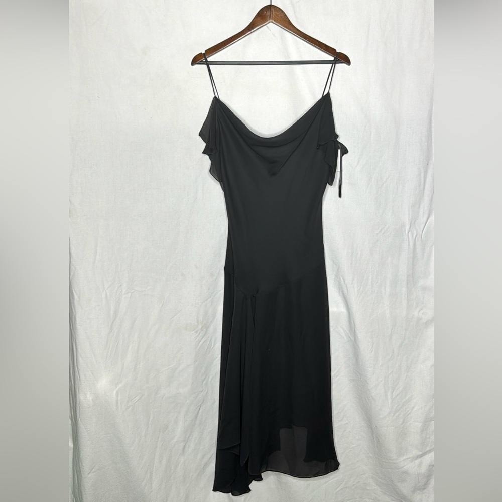 Alyn Paige Asymmetrical Black Dress